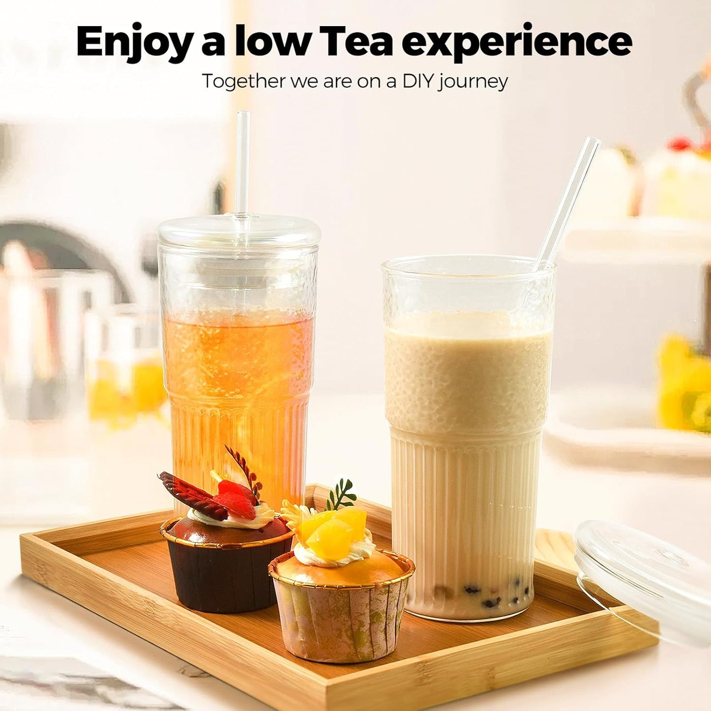 600ML stripe glass coffee cup