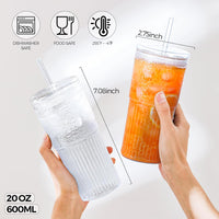 600ML stripe glass coffee cup